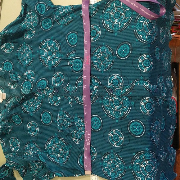 Christopher and Banks turquoise print cotton top Sz XL - Picture 10 of 10